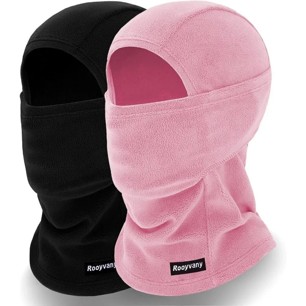 Women's Black/Pink Balaclava Mask Warm Windproof Lightweight Winter Face Mask